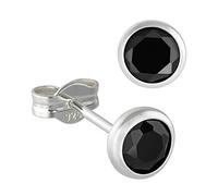 SilberDream Ohrstecker für Damen Silber schwarz Zirkonia Ohrringe 5mm D3SDO5535S Silber, Zirkonia Ohrschmuck für die Frau