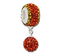 SilberDream orange gelb Bead Bommel Kristall 925er ECHT Silber Damen GSB405 Silber Bead