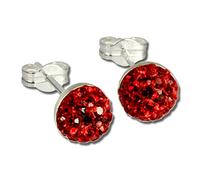 SilberDream rot Halbkugel Ohrringe Zirkonia 925 Silber Damen Ohrstecker GSO217R Silber Ohrstecker