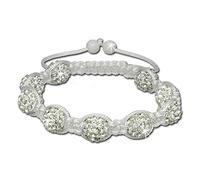 SilberDream Shamballa Armband weiß Arm-Schmuck Damen 9 Kugeln 18-23cm SDA930 Zirkonia Armband