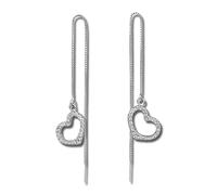 SilberDream weiß Herz offen Ohrringe Zirkonia 925 Silber Damen Ohrhänger GSO432W Silber Ohrhänger