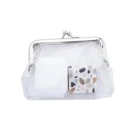 Silberfarbene Geldbörse mit Kuss-Lock-Verschluss, transparente Münzbörse für Damen, transparente Geldbörse, wasserdichte PVC-Geldbörse, Damen-Münzgeldbörsen und -taschen, silber, 2