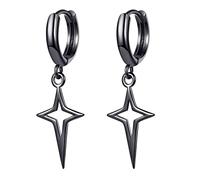 Silberfarbene kleine Kreuz Stern Ohrringe für Frauen und Mädchen, einfache koreanische Mode, Ohrschnallen, Ohrring, Trend Schmuck, Reif für Huggie, Teenager Mädchen, Stern für Männer, Reif, Mädchen