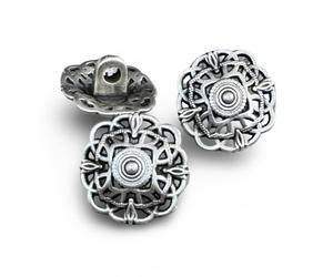 silberfarbene Metallknöpfe 15mm mit Öse - 10 Stück - Knöpfe aus Metall zum Nähen & basteln, ideal für Kleidung, DIY, Nähzubehör & Dekoration