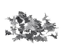 Silberfarbene Tier-Pailletten, 5 mm, 10 mm und 20 mm, 5 Modelle 28 g.