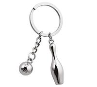 SILBERKANNE Schlüsselanhänger Bowling Versilbert - Premium Glücksbringer - 7,5x3 cm - Inkl. Geschenkbox - Edel