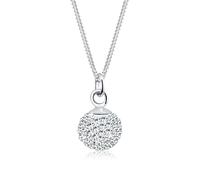Silberkette ELLI "Halskette Anhänger Kugel 925 Silber, mit Kristallen von Swarovski" Gr. 45, weiß, Halsketten, Damen, Silber 925 (Sterlingsilber), Silberkette (23128549-45) weiß
