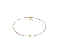 Silberkette ELLI "Halskette Choker Herz Glas Beads Sommer Style 925 Silber" Gr. 36, gold, Halsketten, Damen, Silber 925 (Sterlingsilber), Silberkette (45170807-36) gold