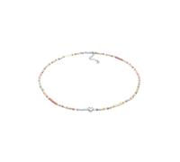 Silberkette ELLI "Halskette Choker Herz Glas Beads Sommer Style 925 Silber" Gr. 36, silber, Halsketten, Damen, Silber 925 (Sterlingsilber), Silberkette (54585815-36) silber