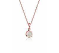 Silberkette ELLI "Halskette Klassik Mondstein Edelstein Rund Natur 925 Silber" Gr. 55, rosa (rosegold), Halsketten, Damen, 55,mit Stein, Silber 925 (Sterlingsilber), Silberkette (46836802-55) rosegold