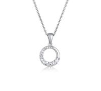 Silberkette ELLI "Halskette Kreis Rund Kristalle" Gr. 40, silber, Halsketten, Damen, mit Stein, Messing, Silberkette (74855409-40) silber