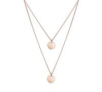 Silberkette ELLI "Halskette Layer Kette mit Kreis Plättchen 925 Silber" Gr. 45, rosa (rosegold), Halsketten, Damen, Silber 925 (Sterlingsilber), Silberkette (51124360-45) rosegold