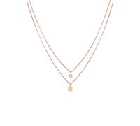 Silberkette ELLI "Halskette Layer Plättchen Kristall 925 Silber" Gr. 50, rosa (rosegold), Halsketten, Damen, 50, Silber 925 (Sterlingsilber), Silberkette (42313337-50) rosegold