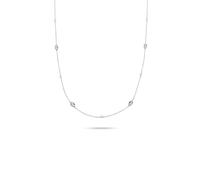 Silberkette ELLI "Halskette Perlen Kristalle von Swarovski(R) Weiß 925 Sterling Silber" Gr. 45, silber, Halsketten, Damen, Silber 925 (Sterlingsilber), Silberkette (38586834-45) silber