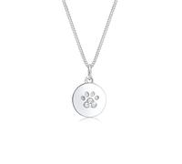 Silberkette ELLI "Halskette Pfote Hund Katze 925 Silber, mit Kristallen von Swarovski" Gr. 45, silber, Halsketten, Damen, Silber 925 (Sterlingsilber), Silberkette (79442221-45) silber