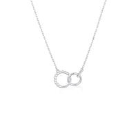 Silberkette ELLI "Halskette Ringe Infinity Kristalle Silberfarben für Damen" Gr. 42, silber, Halsketten, Damen, mit Stein, Messing, Silberkette (16327912-42) silber