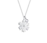 Elli Collierkettchen »Schneeflocke Mondstein Swarovski® Kristalle Silber«