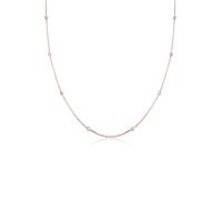Silberkette ELLI "Halskette Solitär Basic Kristalle 925 Silber" Gr. 45, rosa (rosegold), Halsketten, Damen, 45,mit Stein, Silber 925 (Sterlingsilber), Silberkette (24690042-45) rosegold
