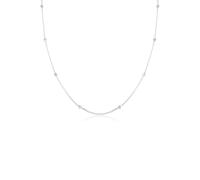 Silberkette ELLI "Halskette Solitär Basic Kristalle 925 Silber" Gr. 45, weiß, Halsketten, Damen, 45,mit Stein, Silber 925 (Sterlingsilber), Silberkette (12801817-45) weiß