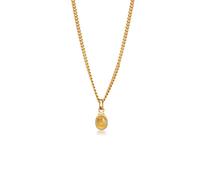 Silberkette ELLI PREMIUM "Halskette Citrine Oval Cabochon Klassik 925 Silber" Gr. 40, gold, Halsketten, Damen, mit Stein, Silber 925 (Sterlingsilber), Silberkette (98471353-40) gold