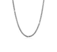 Silberkette KUZZOI "Herren Glieder Königskette Massiv 925 Silber" Gr. 50, schwarz, Halsketten, Herren, 50, ohne Stein, Silber 925 (Sterlingsilber), L: 50, Silberkette (74131843-50) schwarz