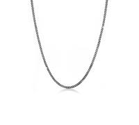 Silberkette KUZZOI "Herren Panzerkette Basic Mann 925 Silber" Gr. 50, schwarz, Halsketten, Herren, 50, ohne Stein, Silber 925 (Sterlingsilber), L: 50, Silberkette (92470826-50) schwarz