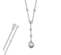 Silberkette ONE ELEMENT "Zirkonia Anker Halskette aus 925 Silber 45 cm", silber, Halsketten, Damen, Perlen Silber 925 (Sterlingsilber), Perlen, Silber 925 (Sterlingsilber), Silberkette, Kleines Statem