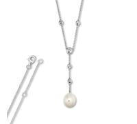 Silberkette ONE ELEMENT "Zirkonia Anker Halskette aus 925 Silber 45 cm", silber, Halsketten, Damen, Perlen Silber 925 (Sterlingsilber), Perlen, Silber 925 (Sterlingsilber), Silberkette, Kleines Statem