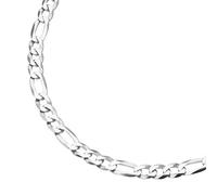 Silberkette SMART JEWEL "Figarokette 3/1 diamantiert, massiv, Silber 925", silber, Halsketten, Damen, 50cm, Silber 925 (Sterlingsilber), Silberkette (71767653-0) silber
