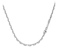 Silberkette "Stegankerkette, diamantiert, massiv, Silber 925" Gr. 60, silber, GIORGIO MARTELLO MILANO, Halsketten, Herren, 60cm, Silber 925 (Sterlingsilber), Silberkette (83760306-60) silber