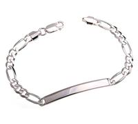 Silberketten Store 5,5mm Gravurarmband, ID Armband Figaro - 925 Silber, inkl. Gravur, Länge 16-23,5cm