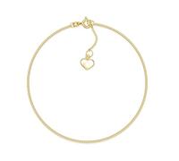 Silberketten Store DEIN SCHMUCK ONLINE SHOP Fußkette Panzerkette Breite 1,2mm mit edlem Anhänger Herz in Herz | aus echt 333 Gold | hochglanzpoliert | mit Federringverschluß