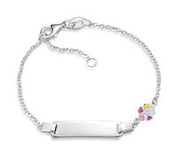 SILBERKETTEN STORE DEIN SCHMUCK ONLINE SHOP Kinder/Baby Gravur-Armband Erbse 1,5mm mit Blume |inklusive Gravur | echt 925 Silber