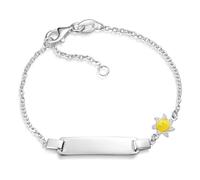SILBERKETTEN STORE DEIN SCHMUCK ONLINE SHOP Kinder/Baby Gravur-Armband Erbse 1,5mm mit einer kleinen fröhlichen Sonne |inklusive Gravur | echt 925 Silber