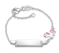 SILBERKETTEN STORE DEIN SCHMUCK ONLINE SHOP Kinder/Baby Gravur-Armband Erbse 1,5mm mit Einhorn |inklusive Gravur | echt 925 Silber