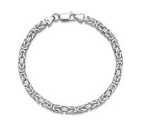 SILBERKETTEN STORE DEIN SCHMUCK ONLINE SHOP Massives Königsketten Armband 4,5mm vierkant |echt 925 Silber | nickelfrei