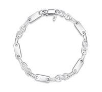 Silberketten Store DEIN SCHMUCK ONLINE SHOP Plattenkette Steigbügelkette Armband mit einer Breite von 6mm |echt 925 Silber | hochglanzpoliert mit stabilem Karabinerverschluß