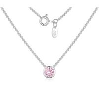 SILBERKETTEN STORE DEIN SCHMUCK ONLINE SHOP Schmuckset - Erbsekette 1,3mm mit fliegendem Stein in rosa | echt 925 Silber