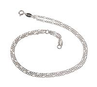 Silberketten Store Fußkette Figaro 2reihig - 2,2mm Breite - echt 925 Silber - Länge 30cm