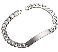 Silberketten Store Gravurarmband 8mm breit, inklusive Gravur - 925 Silber, Länge wählbar 16-25cm