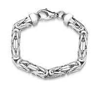 Silberketten Store Königsarmband 925 Silber Herren 10 mm Stärke I Männer Silberarmband mit Karabiner Verschluss I Armkette Herren vierkant hochglanz