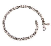 Silberketten Store Königsarmband 925 Silber Herren 3,5 mm Stärke I Männer Silberarmband mit Karabiner Verschluss I Armkette Herren vierkant hochglanz