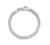 Silberketten Store Königsarmband 925 Silber Herren 5 mm Stärke I Männer Silberarmband mit Karabiner Verschluss I Armkette Herren vierkant hochglanz