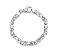 Silberketten Store Königsarmband 925 Silber Herren 7 mm Stärke I Männer Silberarmband mit Karabiner Verschluss I Armkette Herren vierkant hochglanz