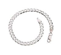 Silberketten Store Panzerkette Armband Herren Silber 5mm I Panzerarmband Herren Silber 925 nickelfrei I Männer Armband 1,2mm Stärke mit Karabiner