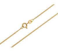 Silberketten Store Panzerkette Gold 585 Damen 65cm I filigrane Goldkette Damen hochglanz 1mm Stärke I hochwertige Echtgold Halskette für Frauen mit Federring Verschluss