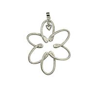 SILBERMOOS Damen Anhänger Blume Blüte groß gebürstet 925 Sterling Silber