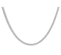 SILBERMOOS Damen Fuchsschwanz Collier Kette Silberkette aus Italien, 925 Sterling Silber, 45 50 cm, Länge:42 cm