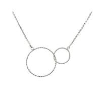 SILBERMOOS Damen Kette Ankerkette rund Kreise glänzend diamantiert 925 Sterling Silber