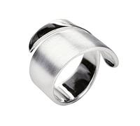 SILBERMOOS XL XXL Ringe in großen Größen Damen Ring offen diagonal Bandring spitz matt glänzend Größe 64, 66, 68, 70 Sterling Silber 925, Größe:66